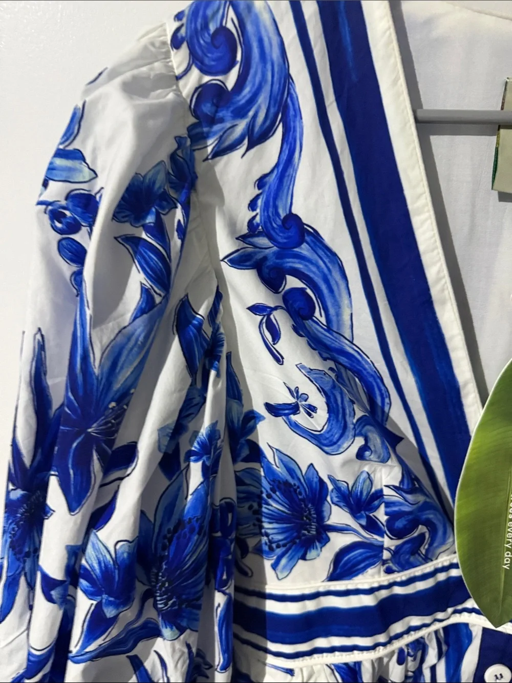 FARM Rio Blue & White Floral Button-Front Mini Dress - Picture 4 of 7
